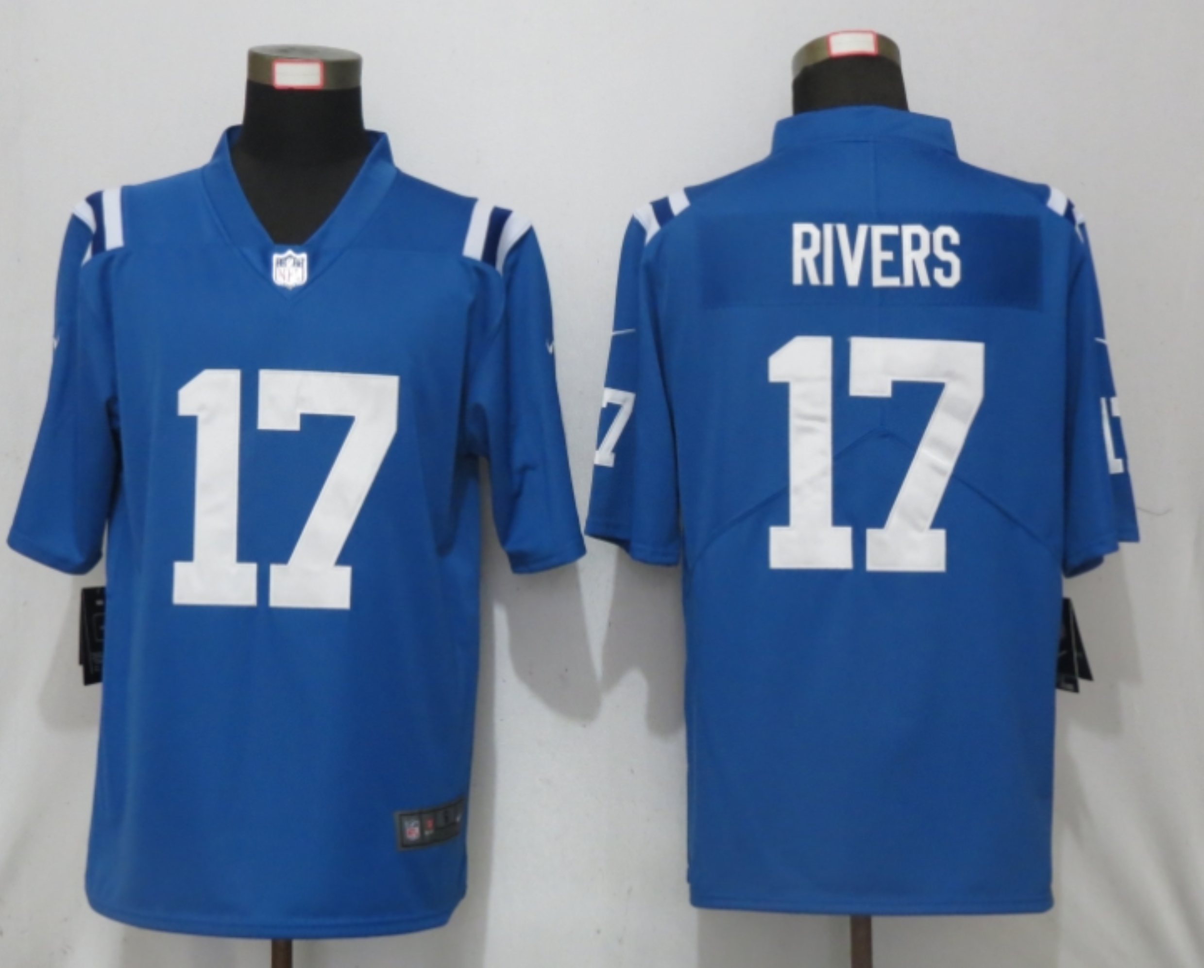 Men New Nike Indianapolis Colts 17 Rivers Blue 2020 Vapor Untouchable Limited Player